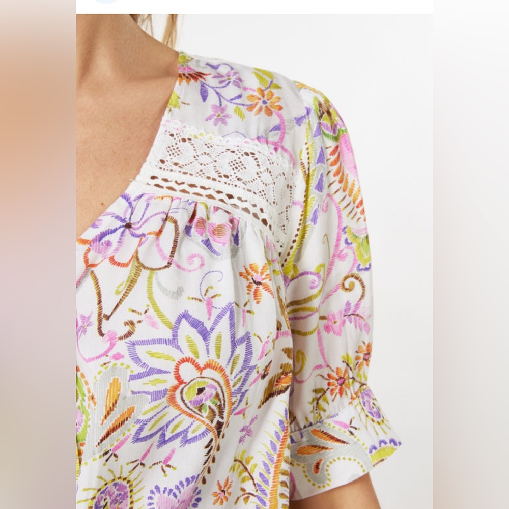 ESQUALO with knot Floral Top - Multicolor Size Large